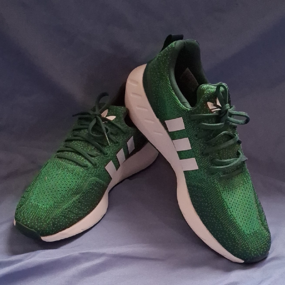 Adidas Forest Green Running Shoes with White Accents